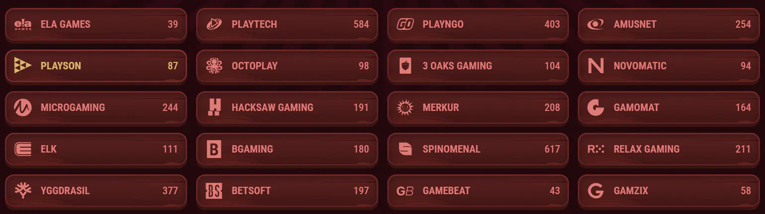 Πάροχοι παιχνιδιών στη Magius